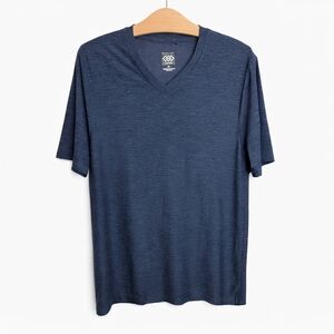 Leg3nd Breathe Performance V-Neck T-Shirt Blue Athletic Tee Size S